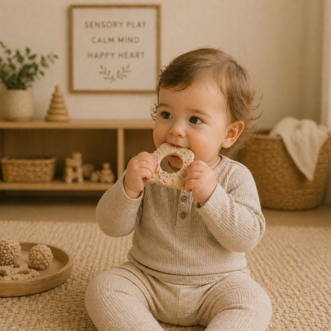 Oral Sensory Toys shown in use