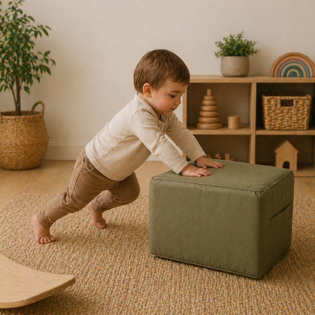 Proprioceptive Play & Heavy Work shown in a playroom setting