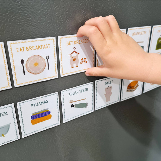 Magnetic Routine Cards – Visual Schedule for Kids