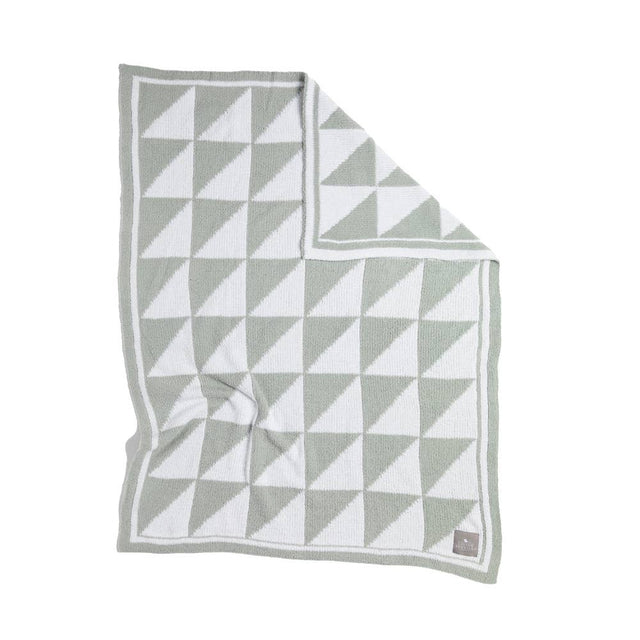 Chenille Blanket - Sage Triangle