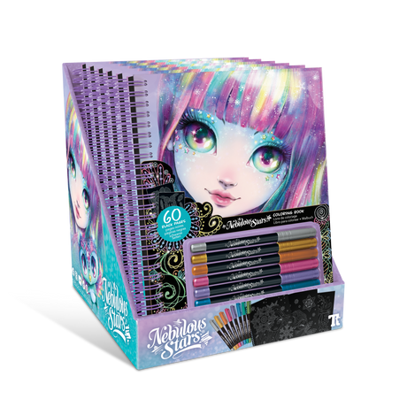 Nebulous Stars Black Pages Colouring Book - Isadora (Metallic Pens) craft kit for children