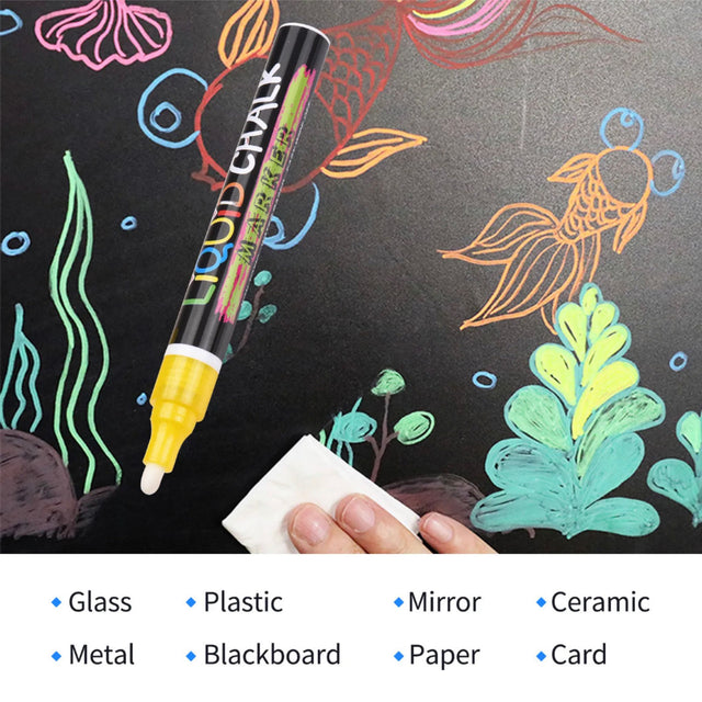 12 LIQUID CHALK MARKERS