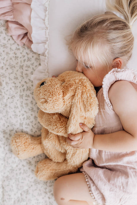 Mindful and Co Kids Weighted Puppy for Kids Anxiety & Sleep,Sensory Calming Tool shown from the side