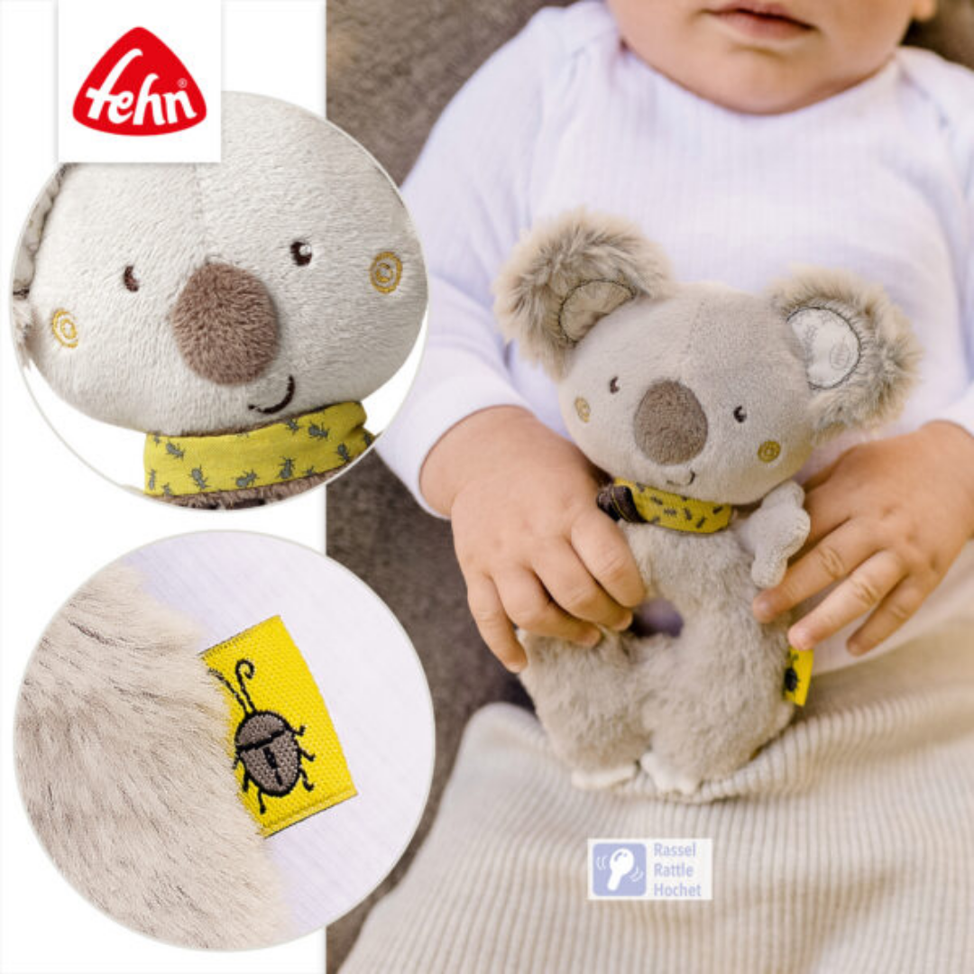Close-up detail of the Fehn Soft Ring Rattle Koala