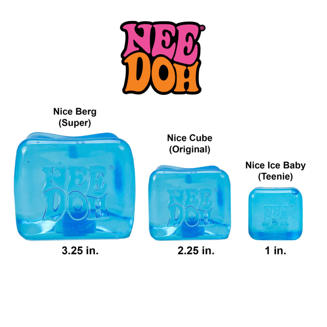 Glitter & Glow Niceberg NeeDoh sensory fidget toy packaging and product