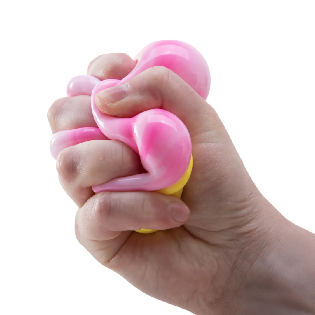 Nice Cream Cone NeeDoh sensory fidget toy being squeezed and stretched