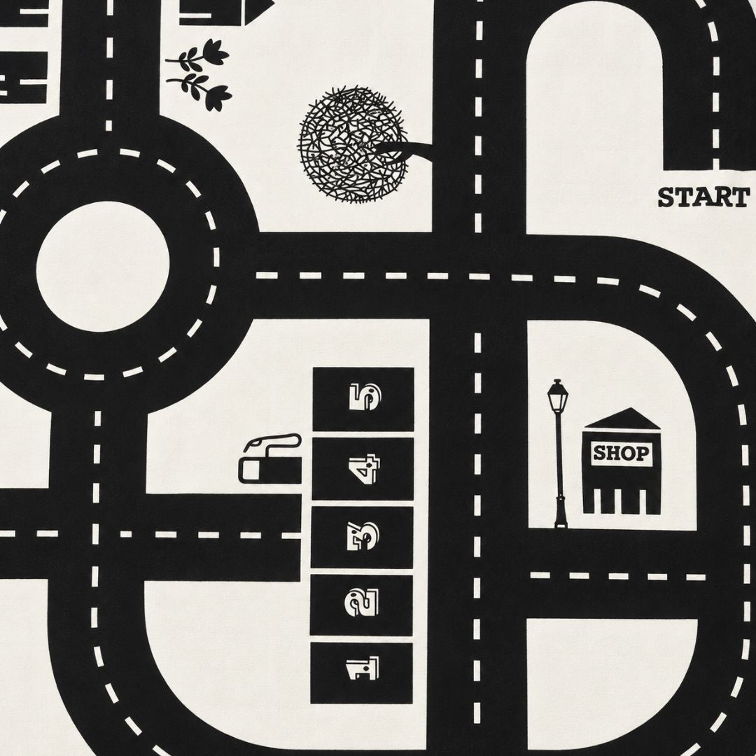 Large Round Road Playmat with drawstring