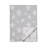 Pram Knitted Blanket - Grey Stars