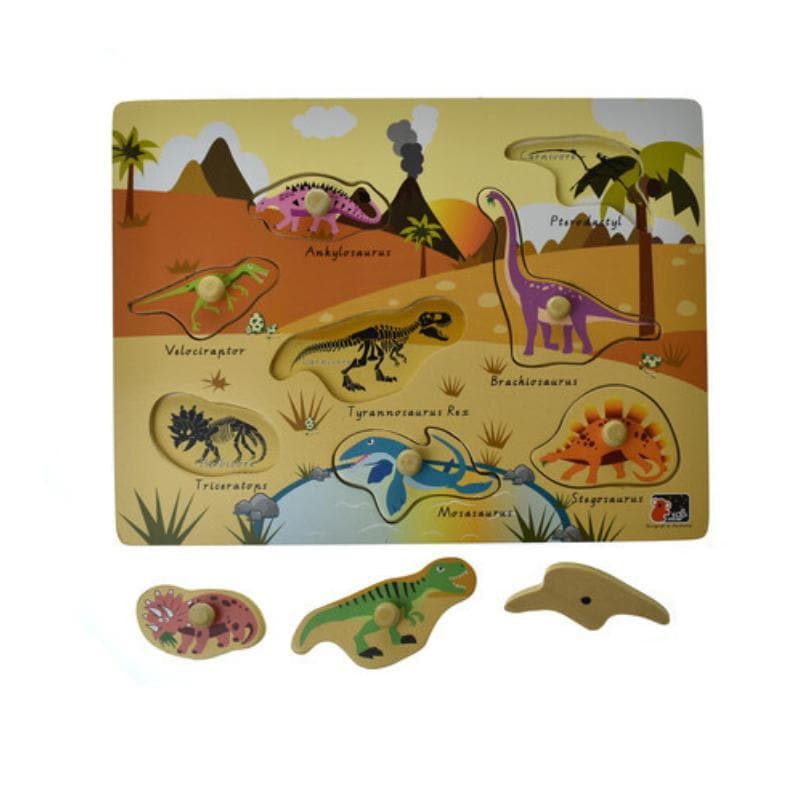 2 in 1 Dinosaur Peg Puzzle-Educational Play-My Happy Helpers