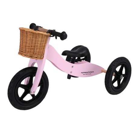 2 in 1 Trike / Balance Bike with Basket - Rose Pink