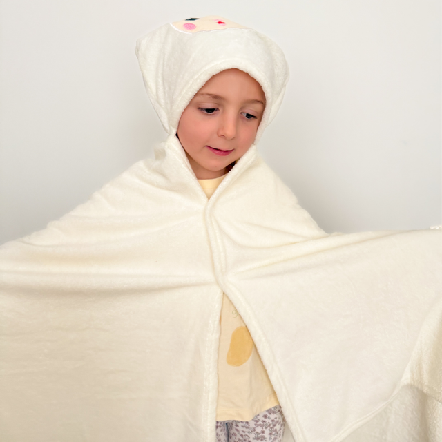 Animal Hooded Towel - Cream