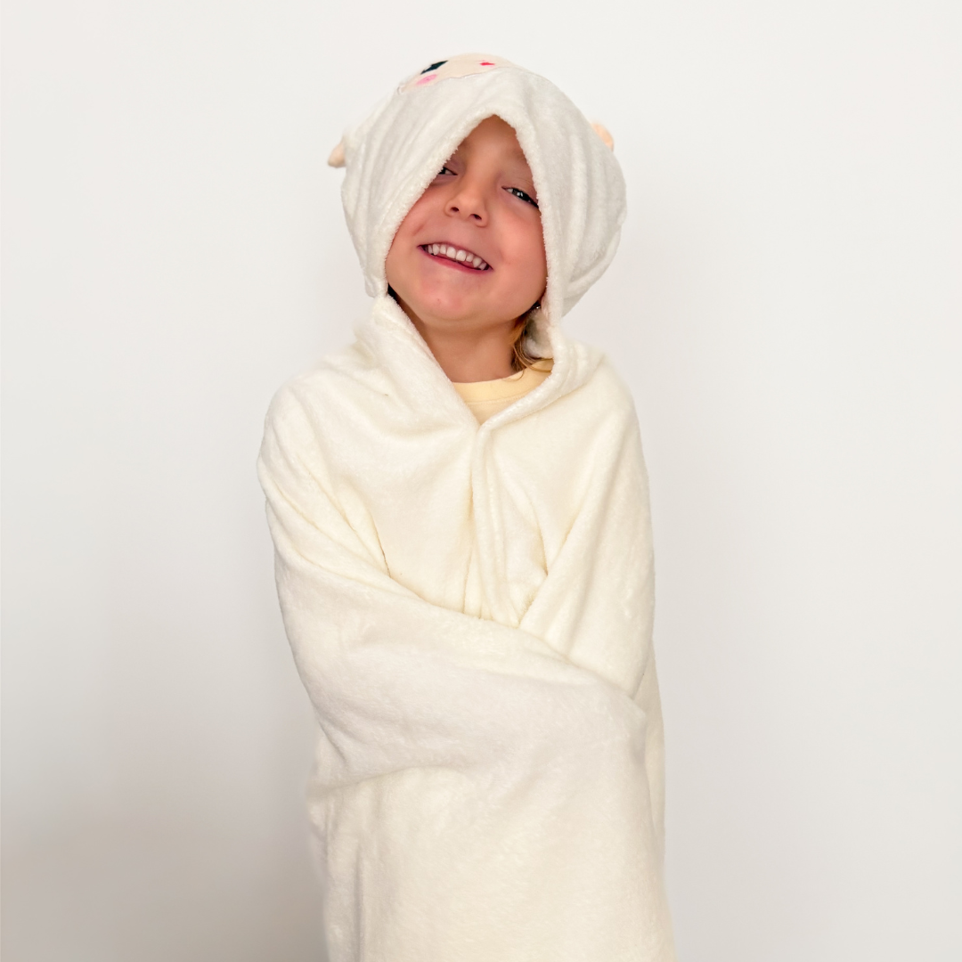 Animal Hooded Towel - Cream