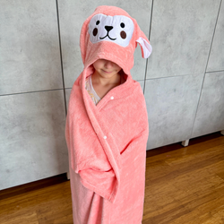 Animal Hooded Towel - Pink