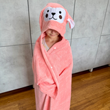 Animal Hooded Towel - Pink