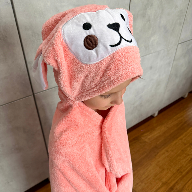 Animal Hooded Towel - Pink