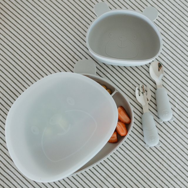 Bear Shaped Dinner Set Storm Grey