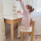 My Monti Study Table Set - White and Varnish