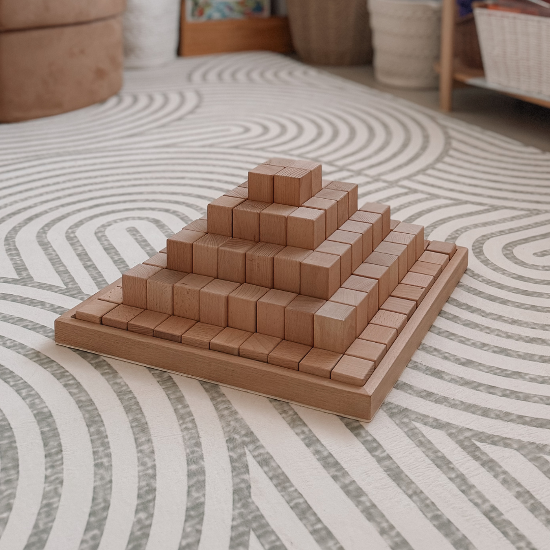 Large Stepped Block Pyramid - Natural July Pre Order