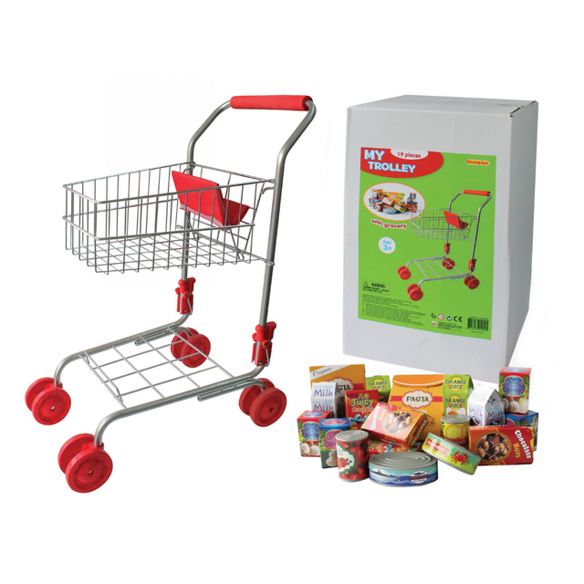 Metal Trolley With Groceries