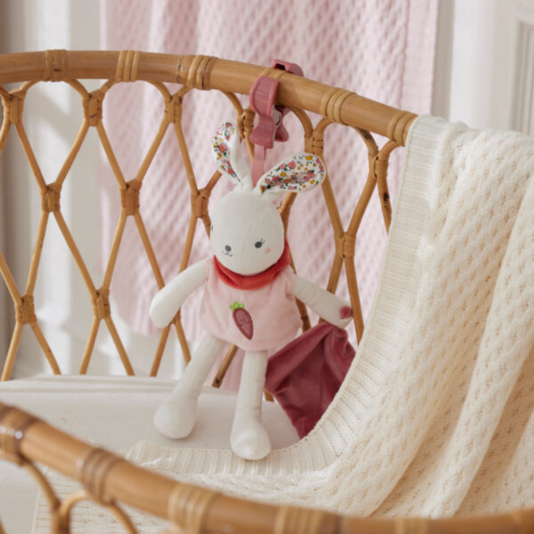 Close-up detail of the Hugglies Bunny Clip-On Toy