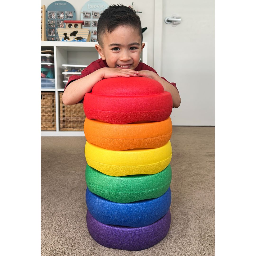 Stepping Stone - Bright Set of 6 in use during play