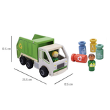 Wooden Recycling Garbage Truck Playset