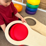 Stepping Stone Balance Beam Set shown in the hand for scale