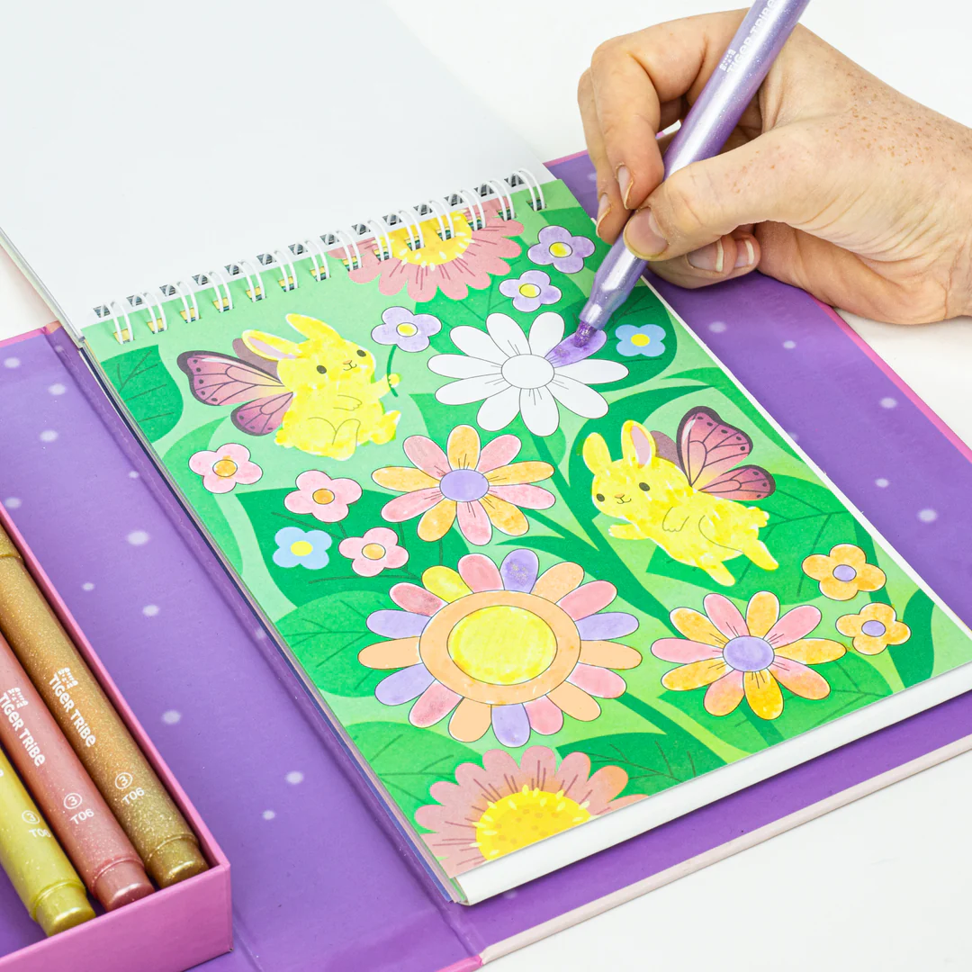 Close-up detail of the Shimmer Colouring Set - Little Fairy Land