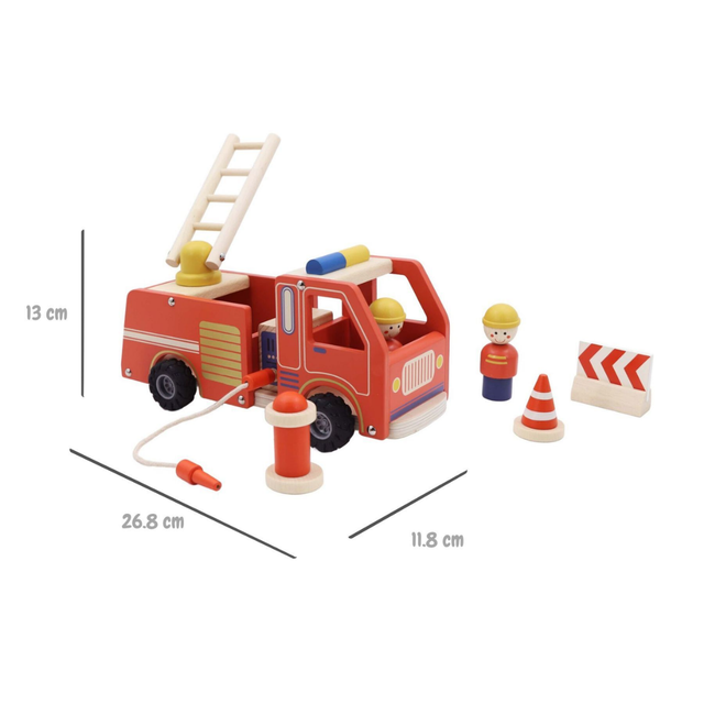 Wooden Fire Engine Playset