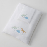 Dallying Dino Bath Towel & Face Washer in Organza Bag