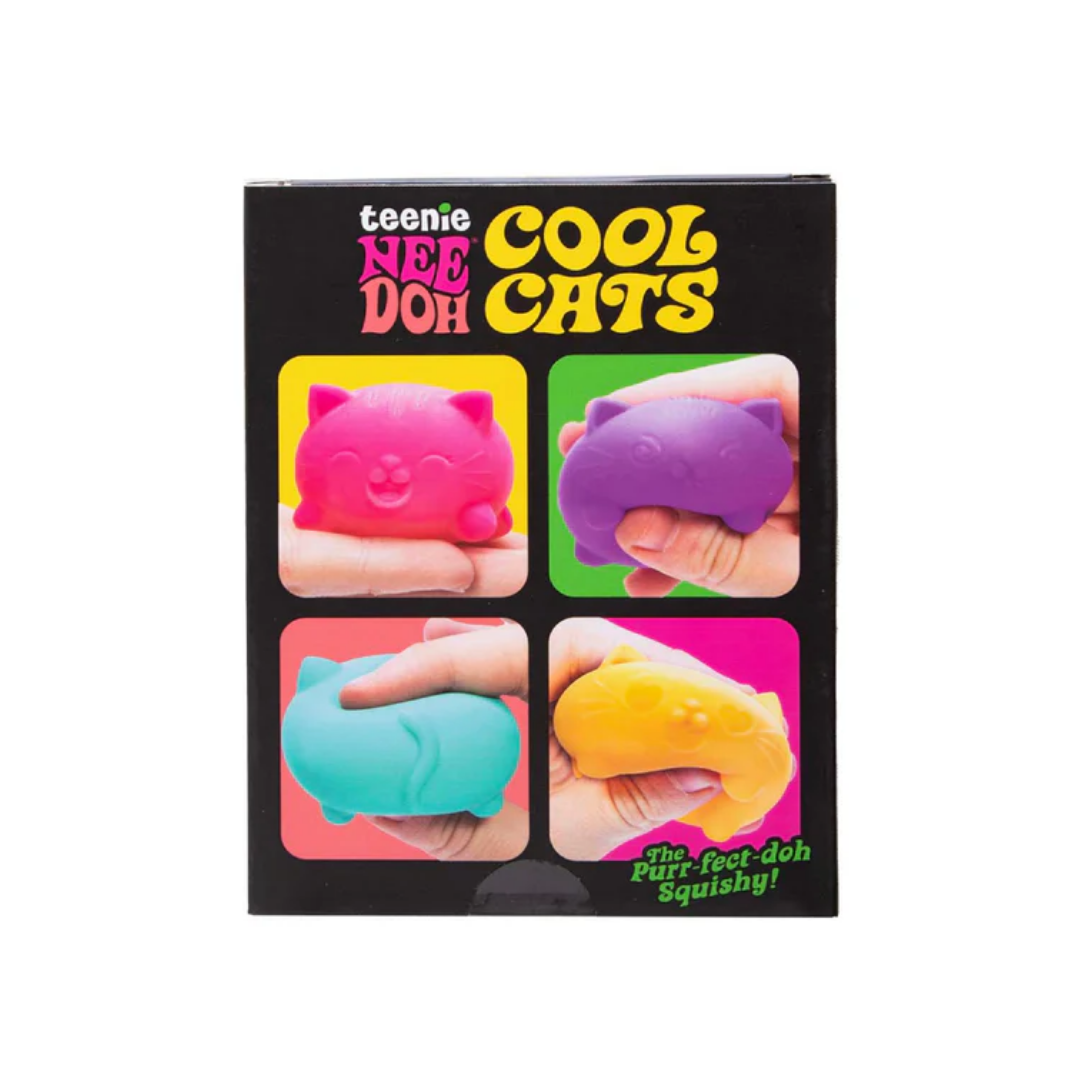 Close-up detail of the Cool Cats Teenie NeeDoh (Set of 4) sensory toy multi-pack