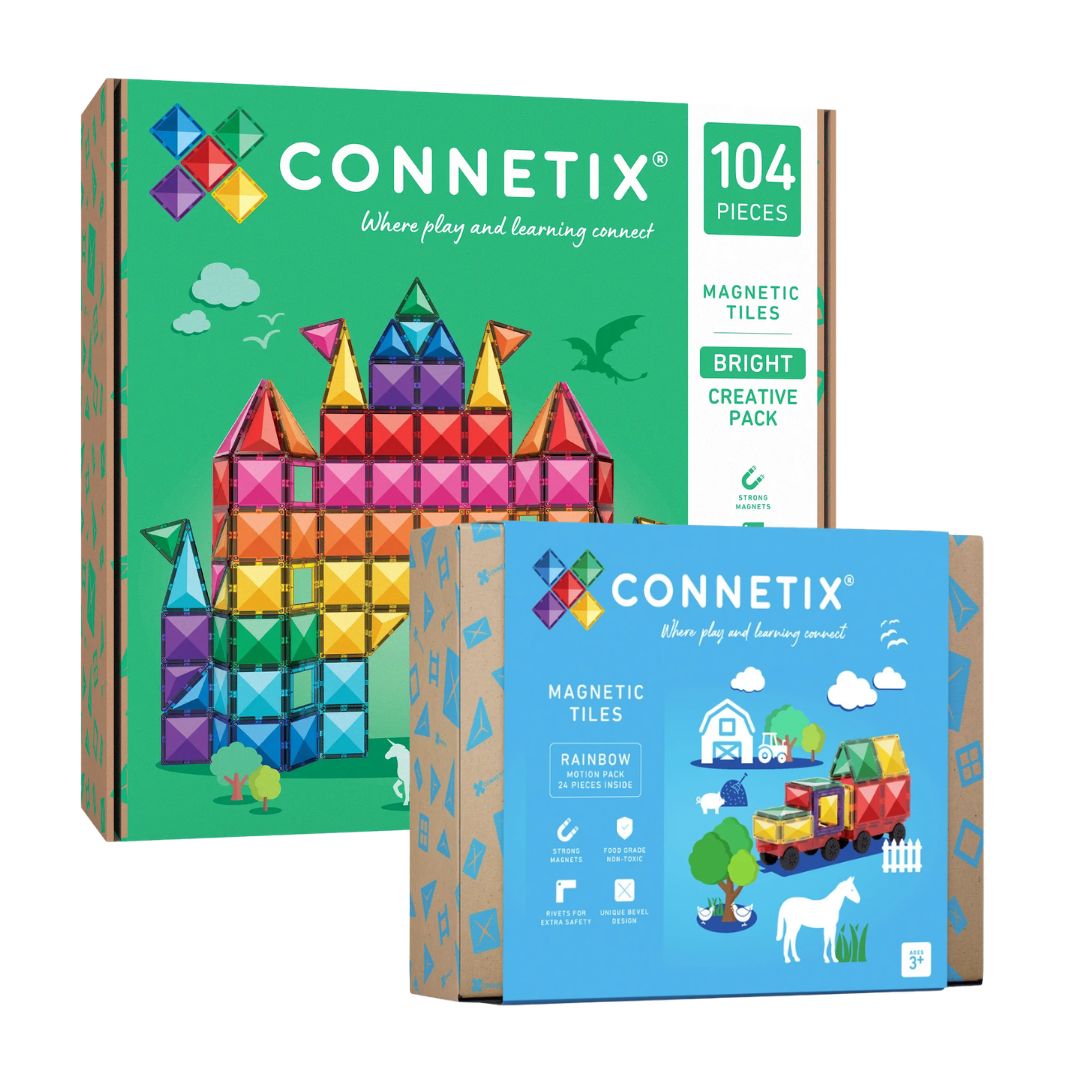 Connetix 128 pc Bright Creative Motion Bundle magnetic tiles