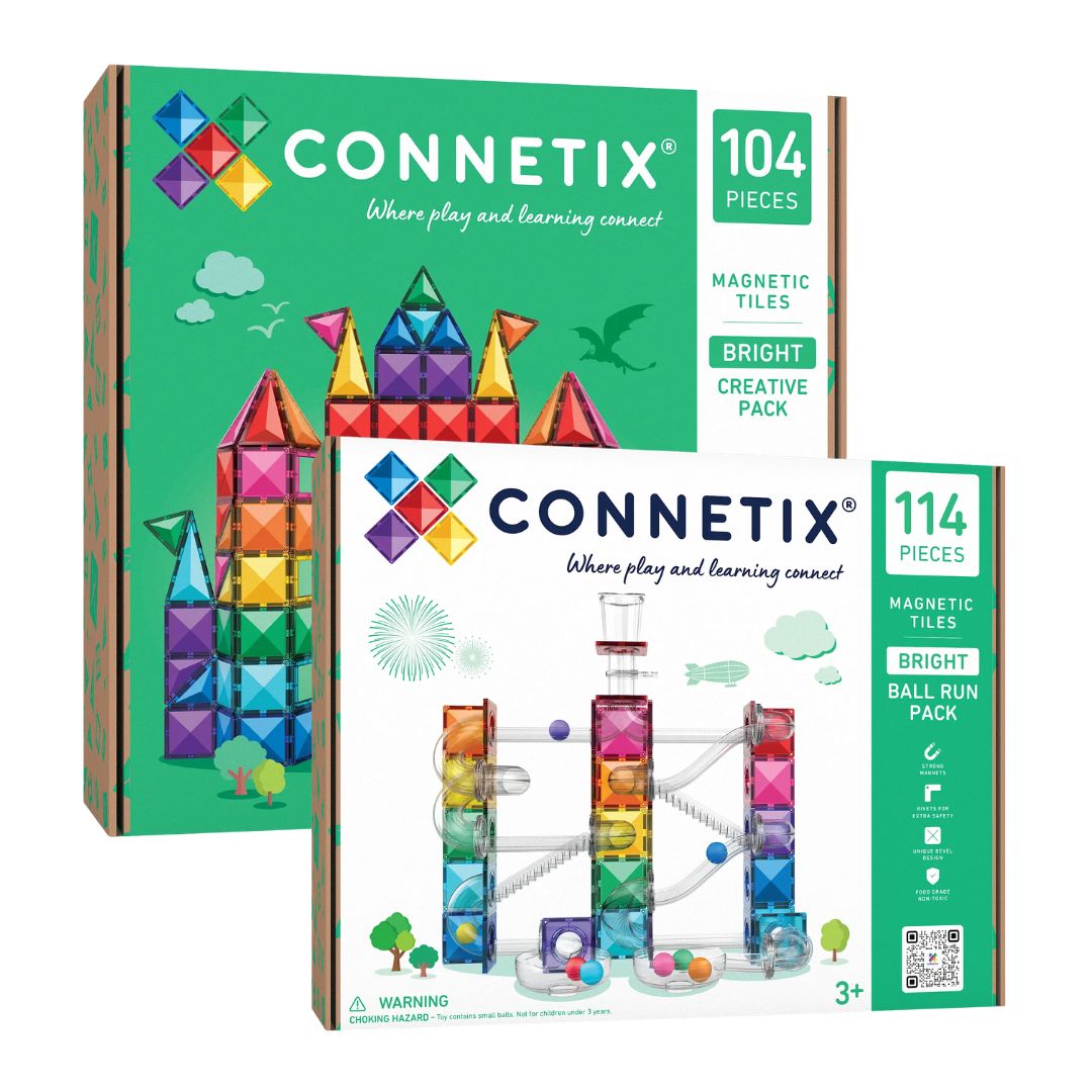 Connetix 218 Piece Bright Bundle magnetic tiles