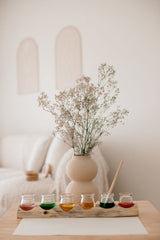 Wooden Paint Pot Holder with jars