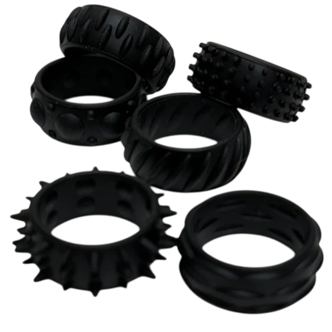 Close-up detail of the Halo Picky Bands Set of 12 Black