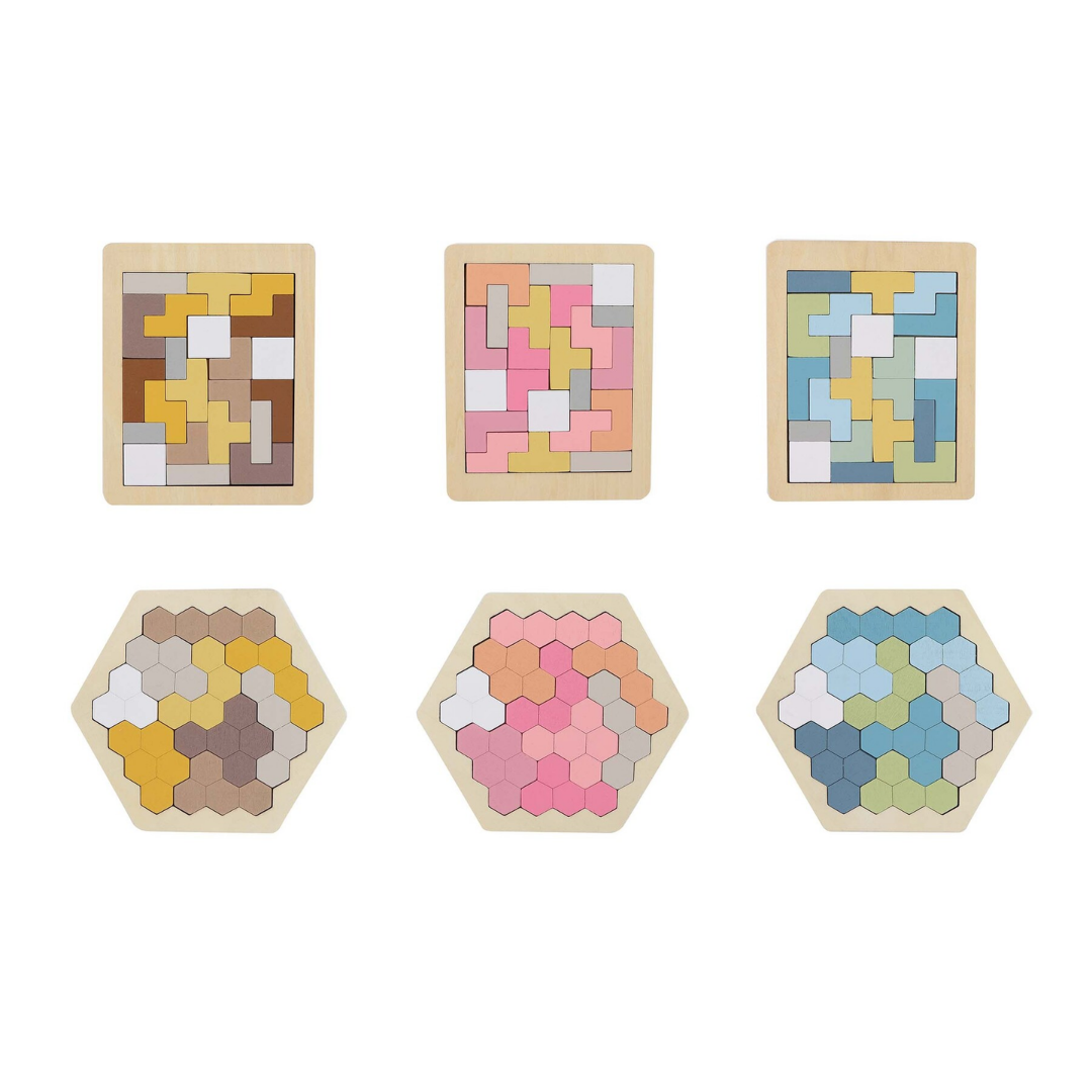 Wooden Hexagon & Pentomino Brainteaser Puzzle