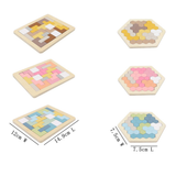 Wooden Hexagon & Pentomino Brainteaser Puzzle