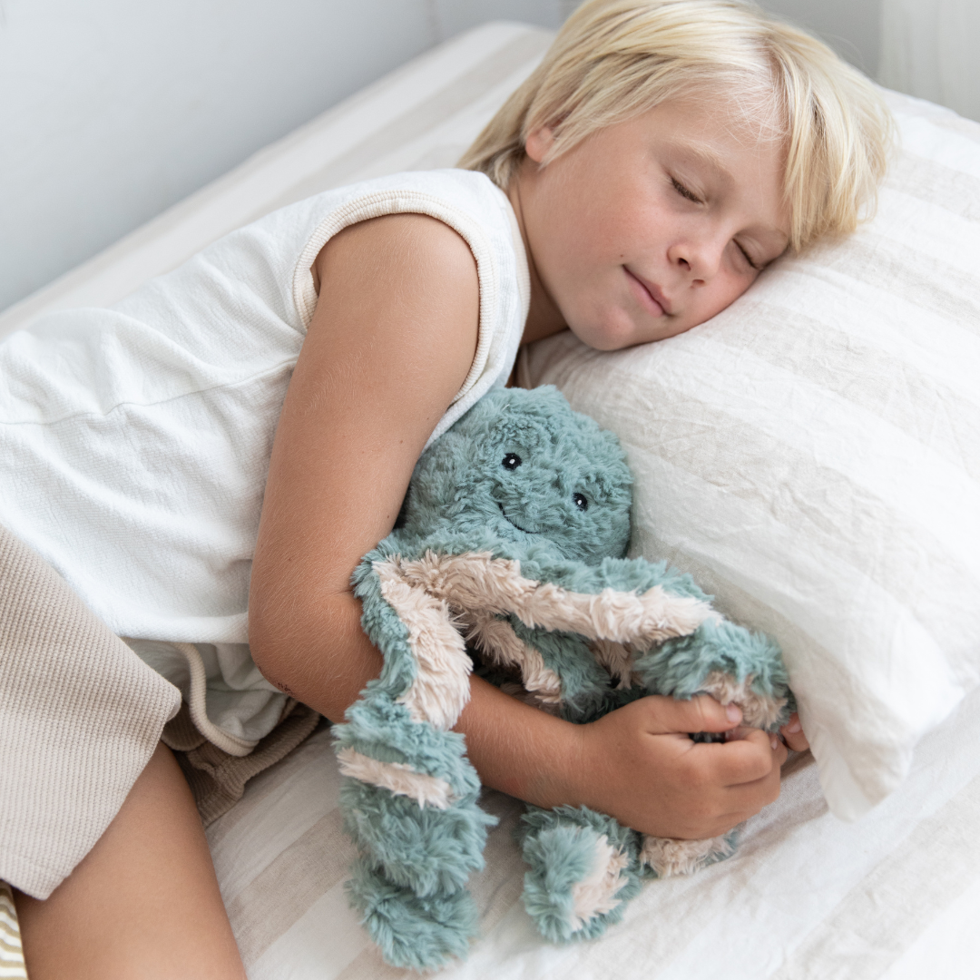 Close-up detail of the Mindful and Co Kids Ollie Weighted Octopus