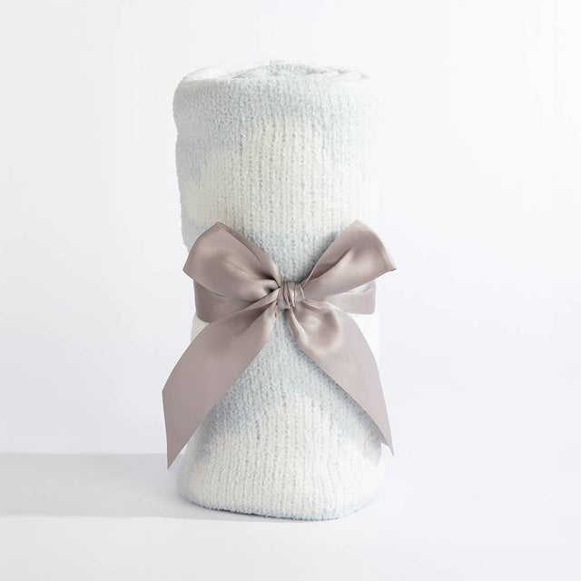 Chenille Blanket - Blue Clouds