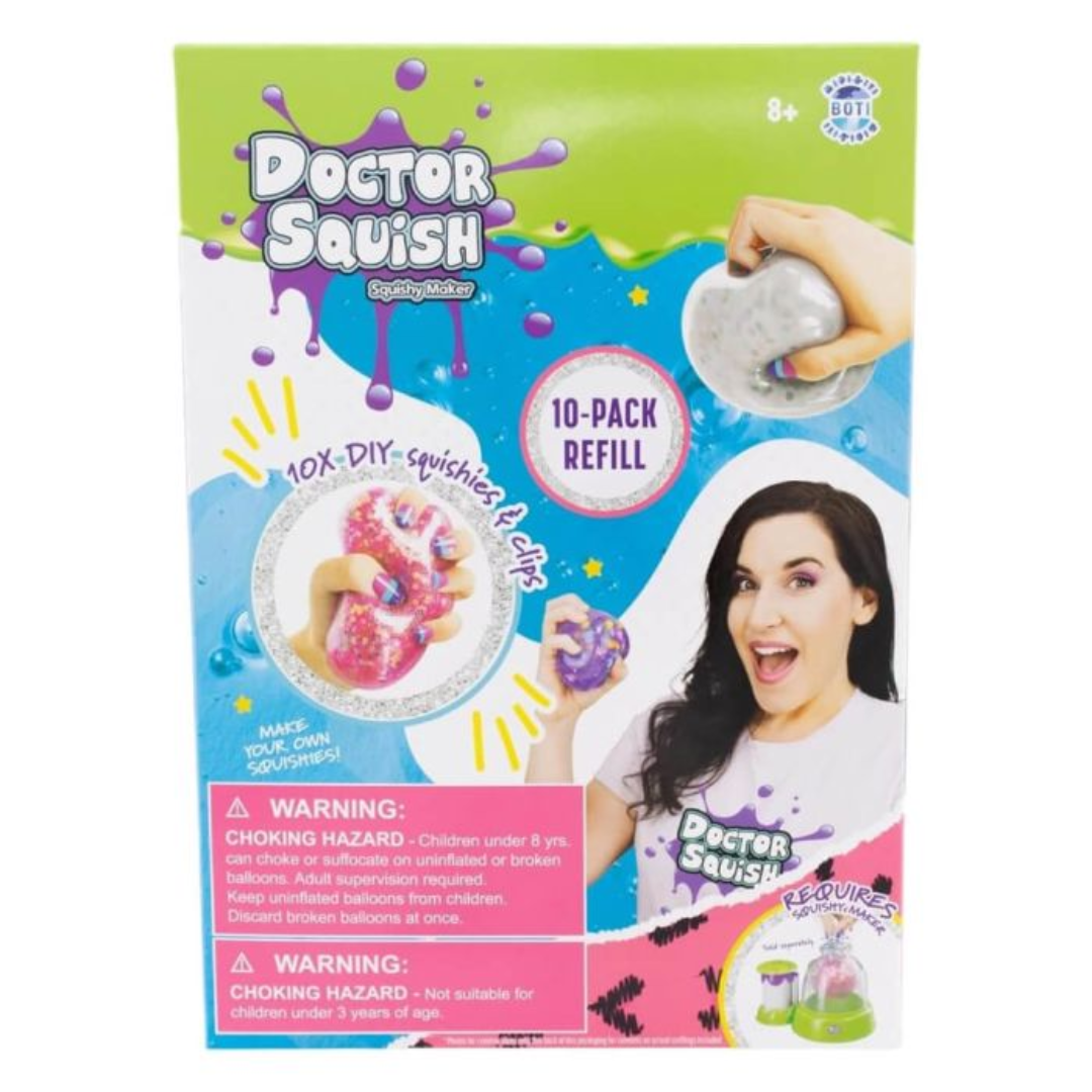 Doctor Squish 10-Pack Refill (Squishies & Clips)