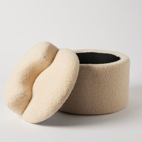 Bouclé Kids Storage Chair in use