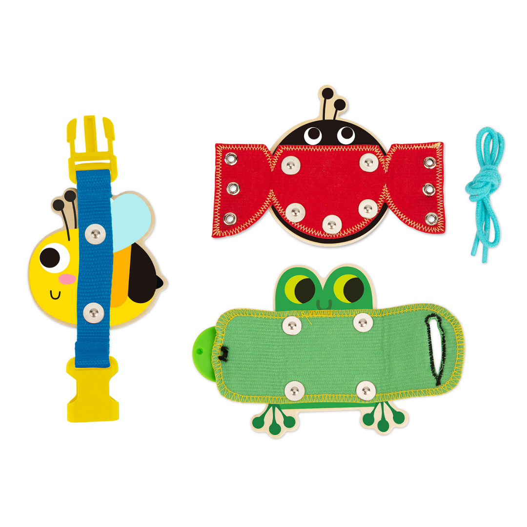 Basic Skills Lacing Buttons Wooden Puzzle Board