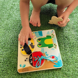 Basic Skills Lacing Buttons Wooden Puzzle Board