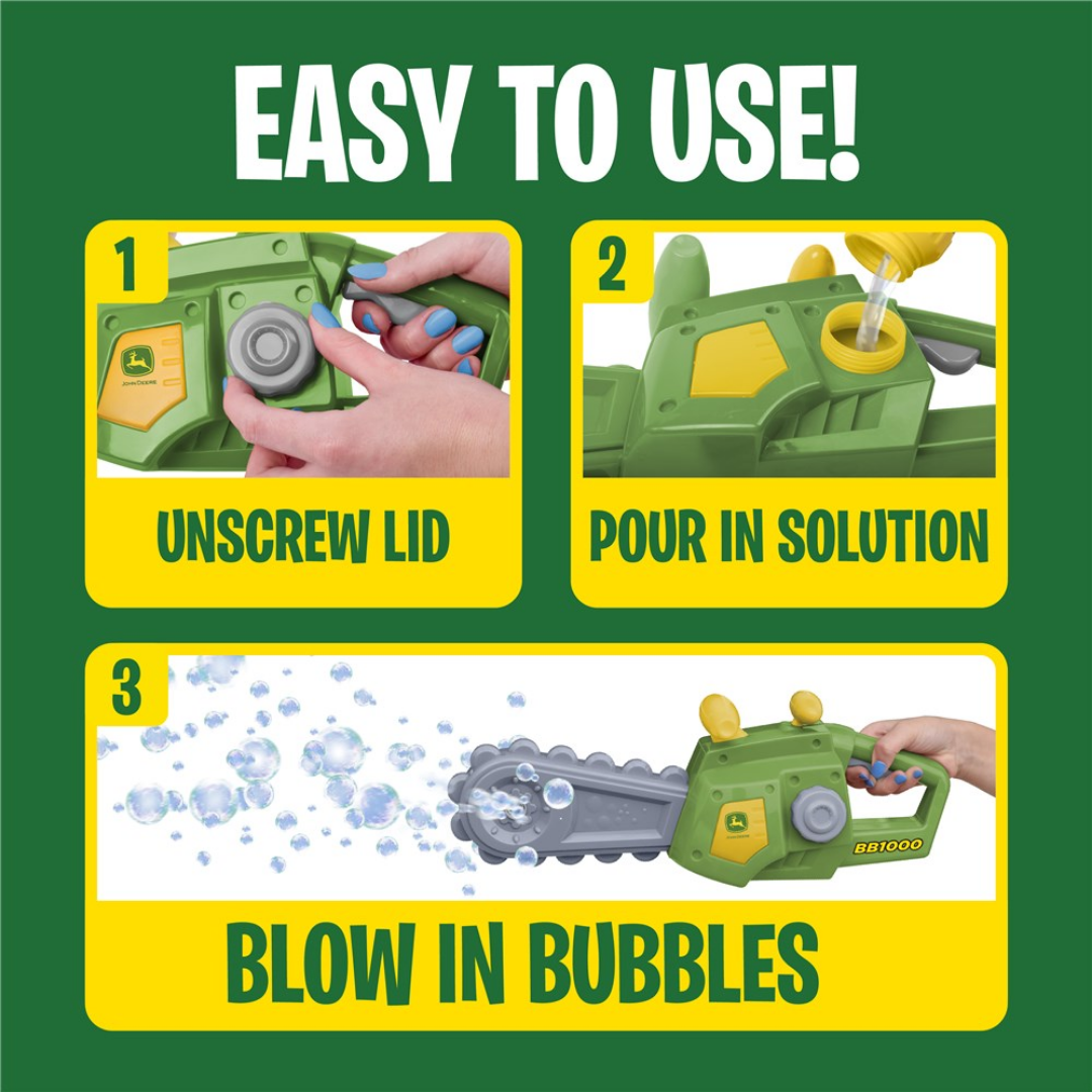 John Deere Motorised Bubble and Fun Chainsaw