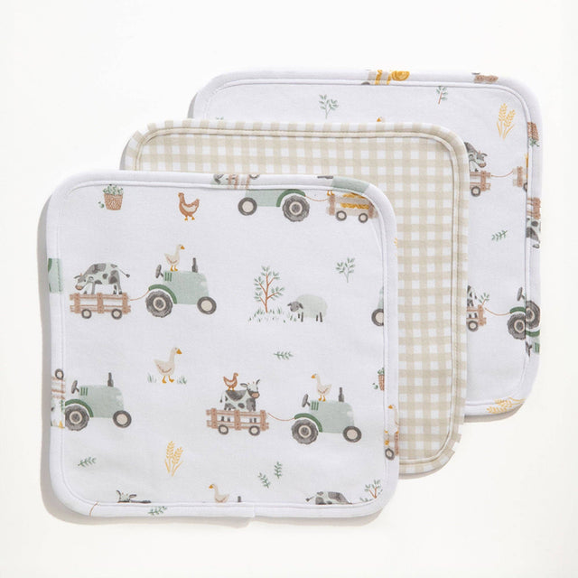 3 Pack Wash cloths  - Tractor Ride