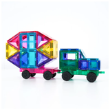 Connetix Bright Mega Pack 202 pc built into a finished structure