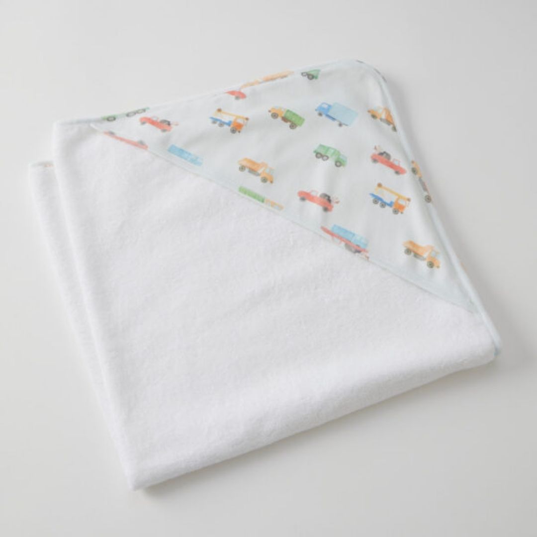Trucking Along Jersey Hooded Towel