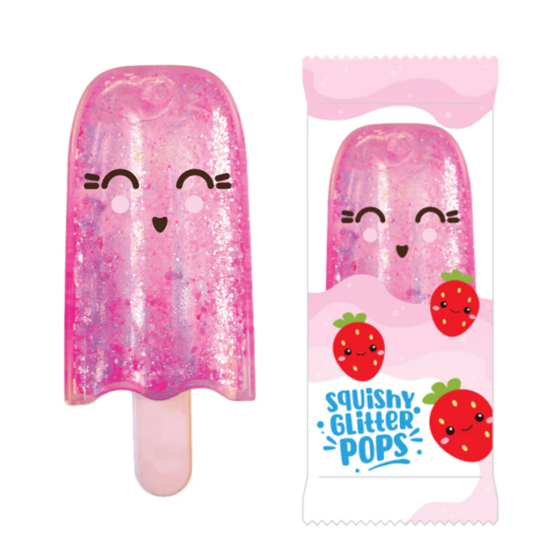 Close-up detail of the Keycraft Squishy Glitter Pop Iceblock