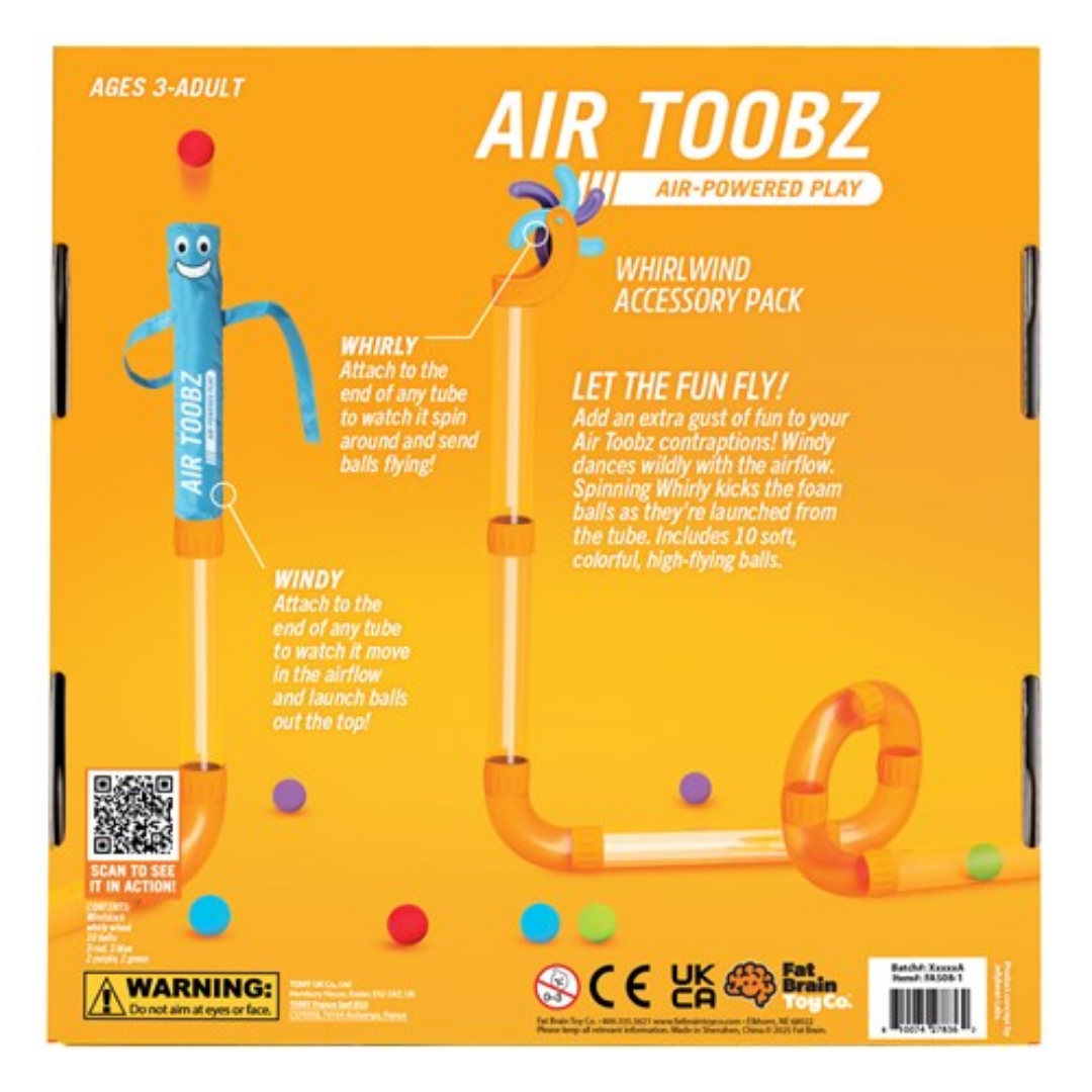 Everything included with the Air Toobz Whirlwind Accessory Pack