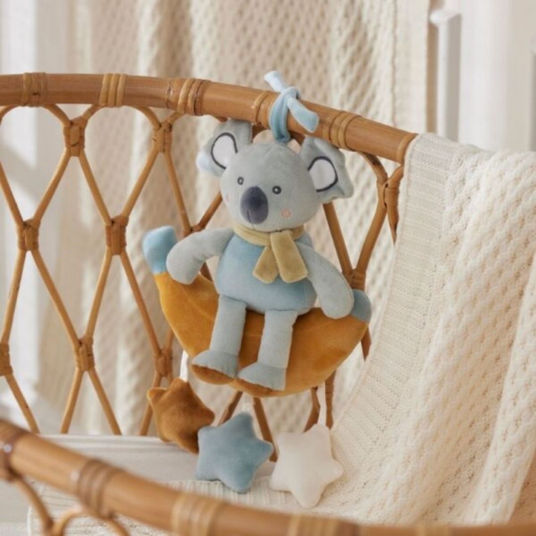 Close-up detail of the Hugglies Musical Koala-on-a-Banana